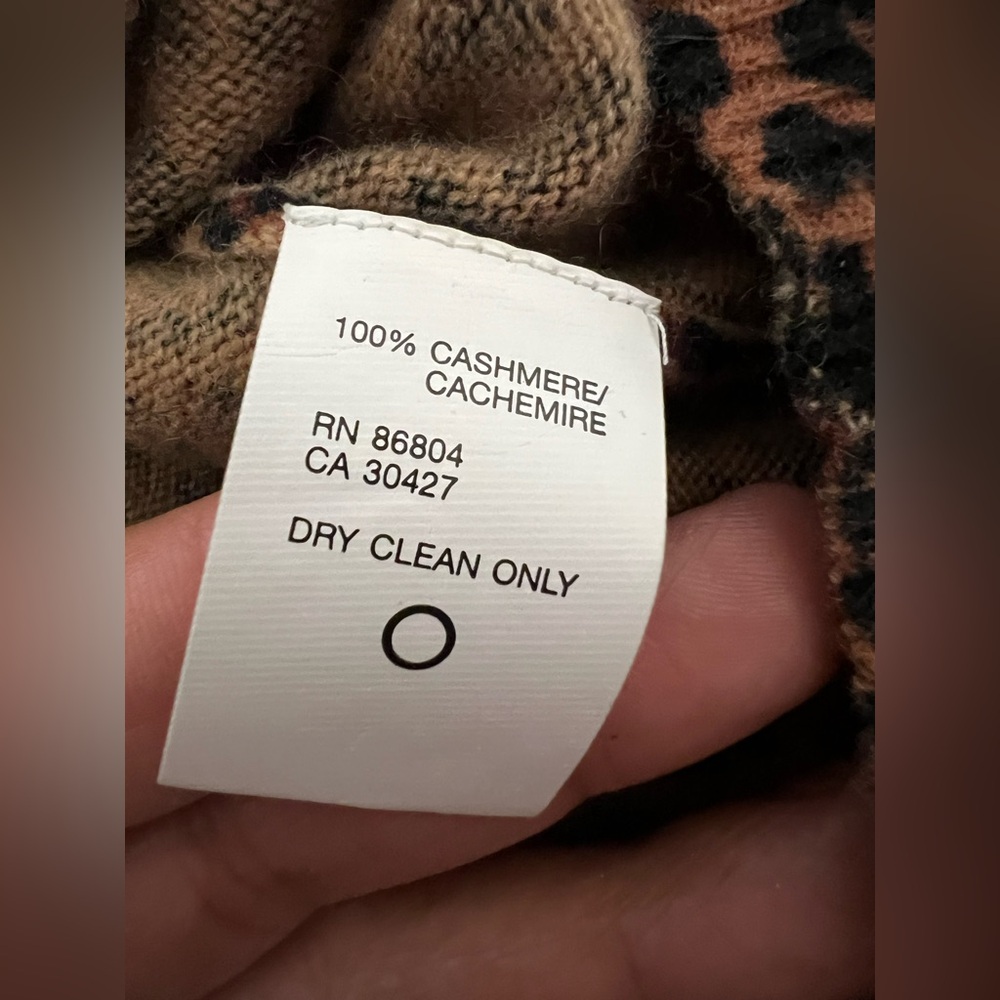 Magaschoni 100% Cashmere Leopard Print Sleeveless Tank Top L - Picture 6 of 6